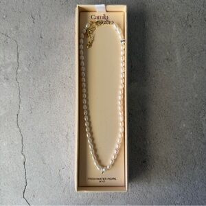 Camila Coelho Freshwater Pearl Necklace 14”+3” Gold Clasp